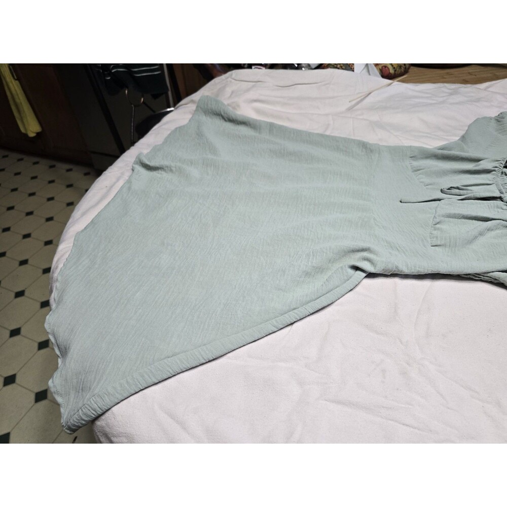 DRESS Streetwear Society L.  Dress Casual Short Puff Sleeve Mint Green - Picture 2 of 16